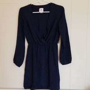 Navy v-neck dress